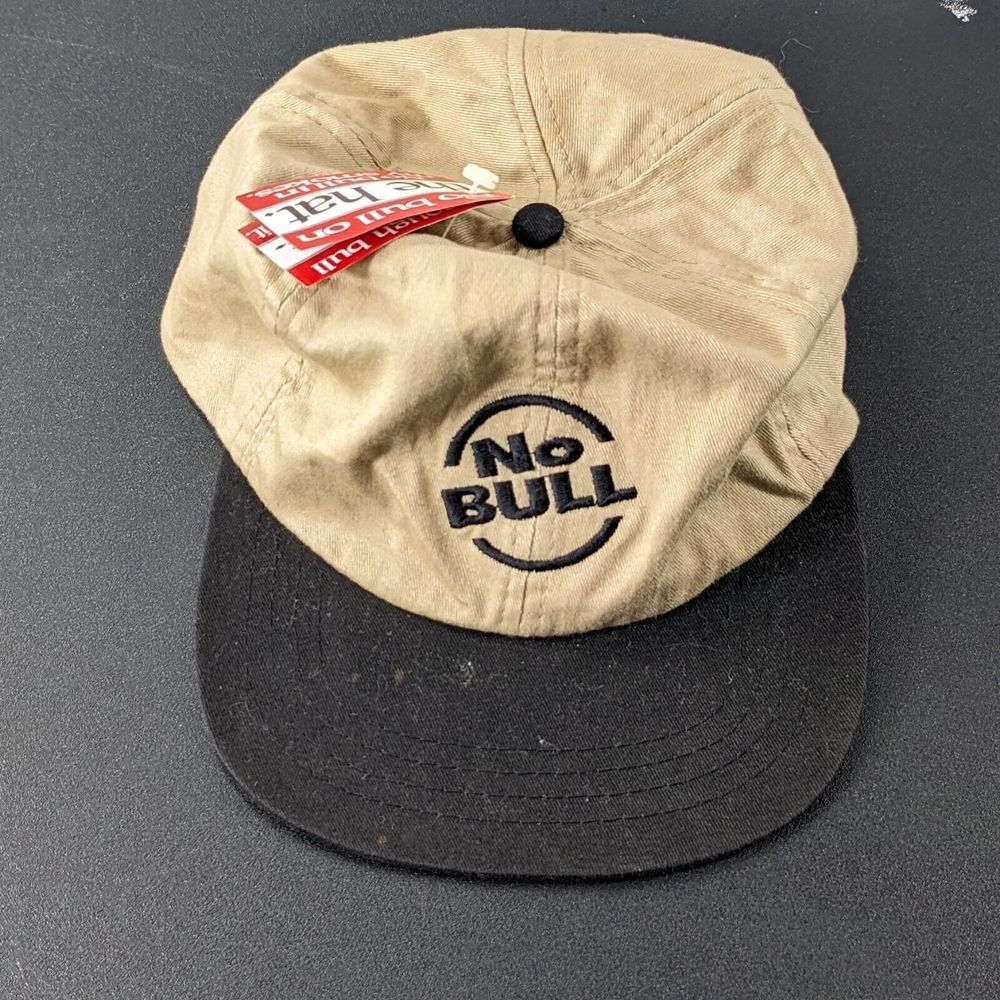 Winston Cigarettes No Bull Vintage Ball‎ Cap Hat Strapback Beige Black